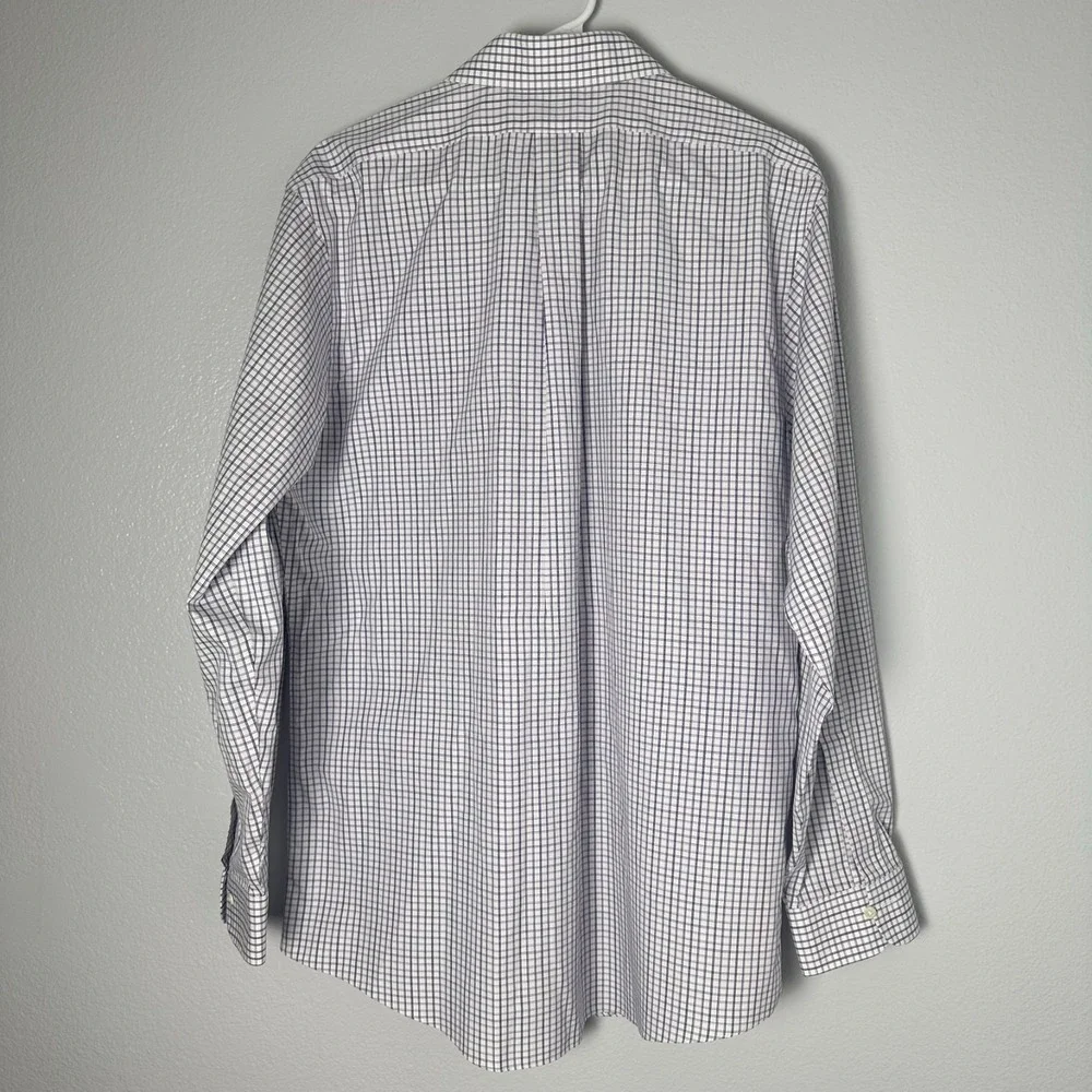 Brooks Brothers Mens-16-34 Regent‎ Dress Shirt Blue Plaid  Non Iron Cotton